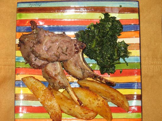 lamb-chops-with-creamed-spinach-and-oven-fries