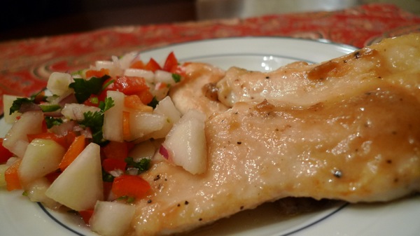 chicken-with-pan-gravy-and-pear-salsa