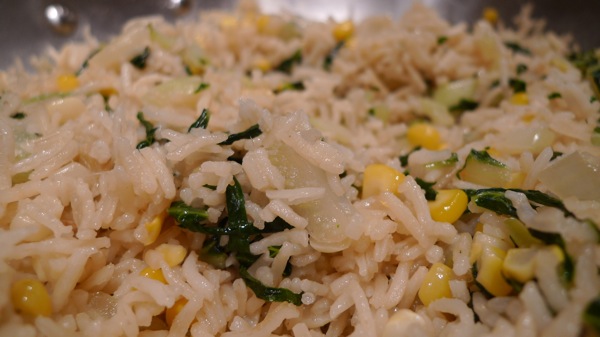 Bokchoy and Corn Fried Rice
