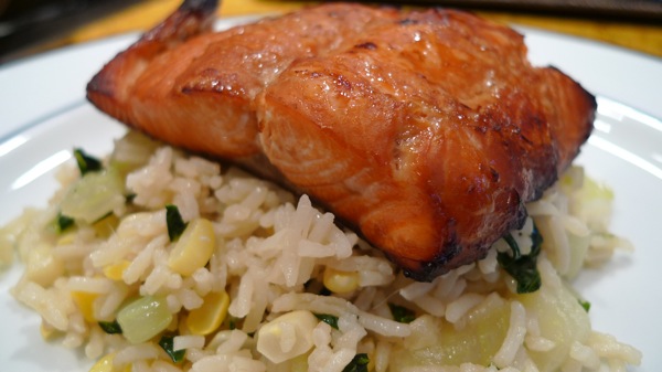 Miso Salmon and Fried Rice
