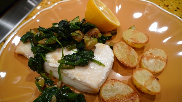 Halibut with Zucchini and Spinach3