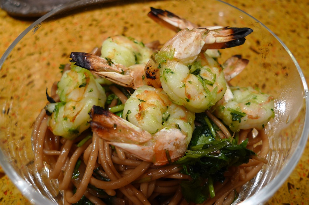 Garlic and Cilantro Shrimp with Soba Noodles