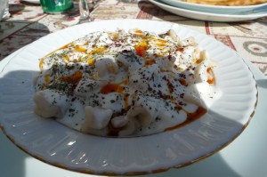 Ravioli with Yogurt and Garlic