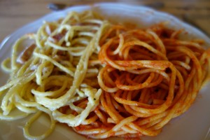 Pasta Pomodoro and Pasta Carbonara